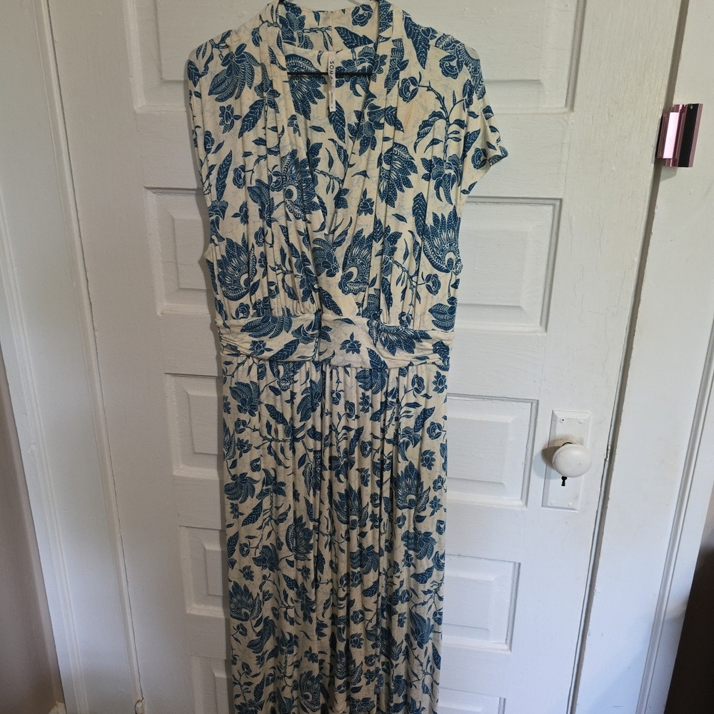 SOMA bra Dress, No Bra Pads - Floral Blue and White Women's Dress